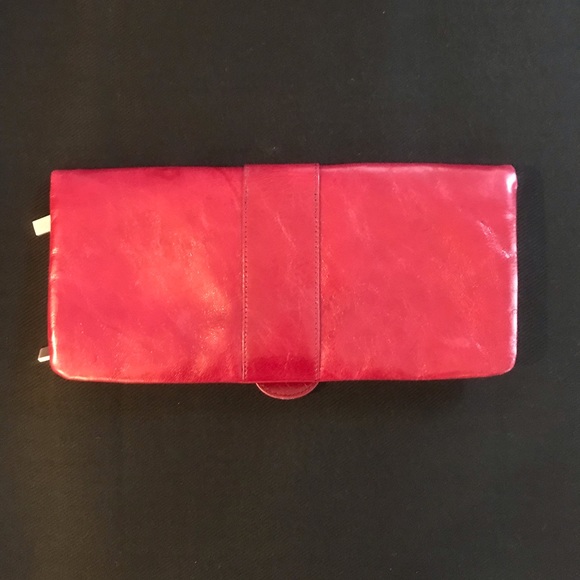 HOBO Deep Red Leather Clutch - Picture 2 of 5